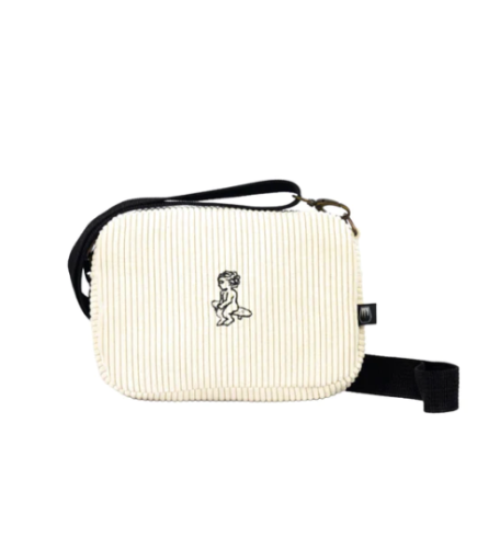 EMENTA SB - FUFFY IKON CORDUROY SHOULDER BAG - WHITE