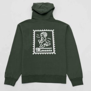 HOODIE - EMENTA SB - IKON STAMP EMBOSSED - GREEN / OFF WHITE
