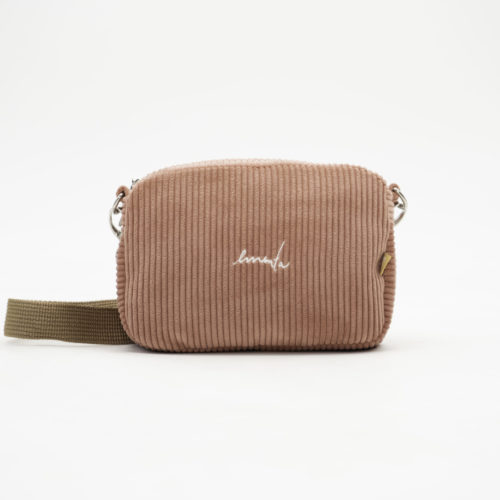 EMENTA SB - FLUFFY SIGNATURE CORDUROY SHOULDER BAG - SALMON