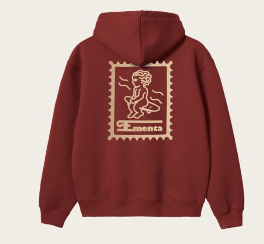 EMENTA SB - IKON STAMP EMBOSSED HOODIE - BURGUNDY