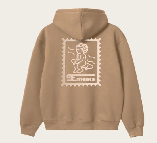 EMENTA SB - IKON STAMP EMBOSSED HOODIE - CAMEL