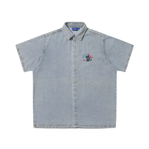 Hélas - BAD WASHED DENIM SHIRT - LIGHT BLUE