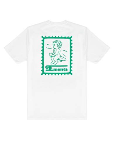 T-SHIRT - EMENTA SB - IKON STAMP - WHITE / GREEN