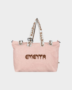 WEEK-END BAG - EMENTA SB - NAVEGANTE DOTS LINEN - LIGHT PINK