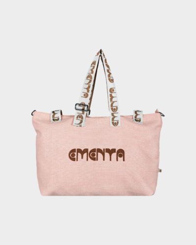 WEEK-END BAG - EMENTA SB - NAVEGANTE DOTS LINEN - LIGHT PINK