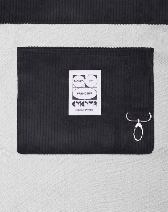 TOTE BAG - EMENTA SB - GRAFFITI CORDUROY - BLACK – Image 2