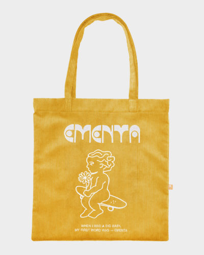 TOTE BAG - EMENTA SB - FIRST WORD CORDUROY - YELLOW