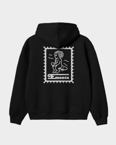 HOODIE  - EMENTA SB - IKON STAMP EMBROSSED - BLACK