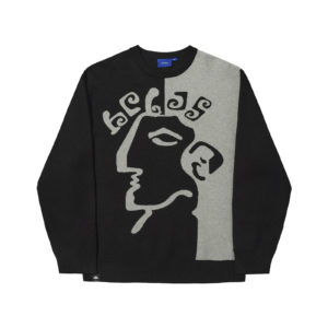 CREWNECK - HÉLAS - DIEU GREC KNIT - BLACK / GREY