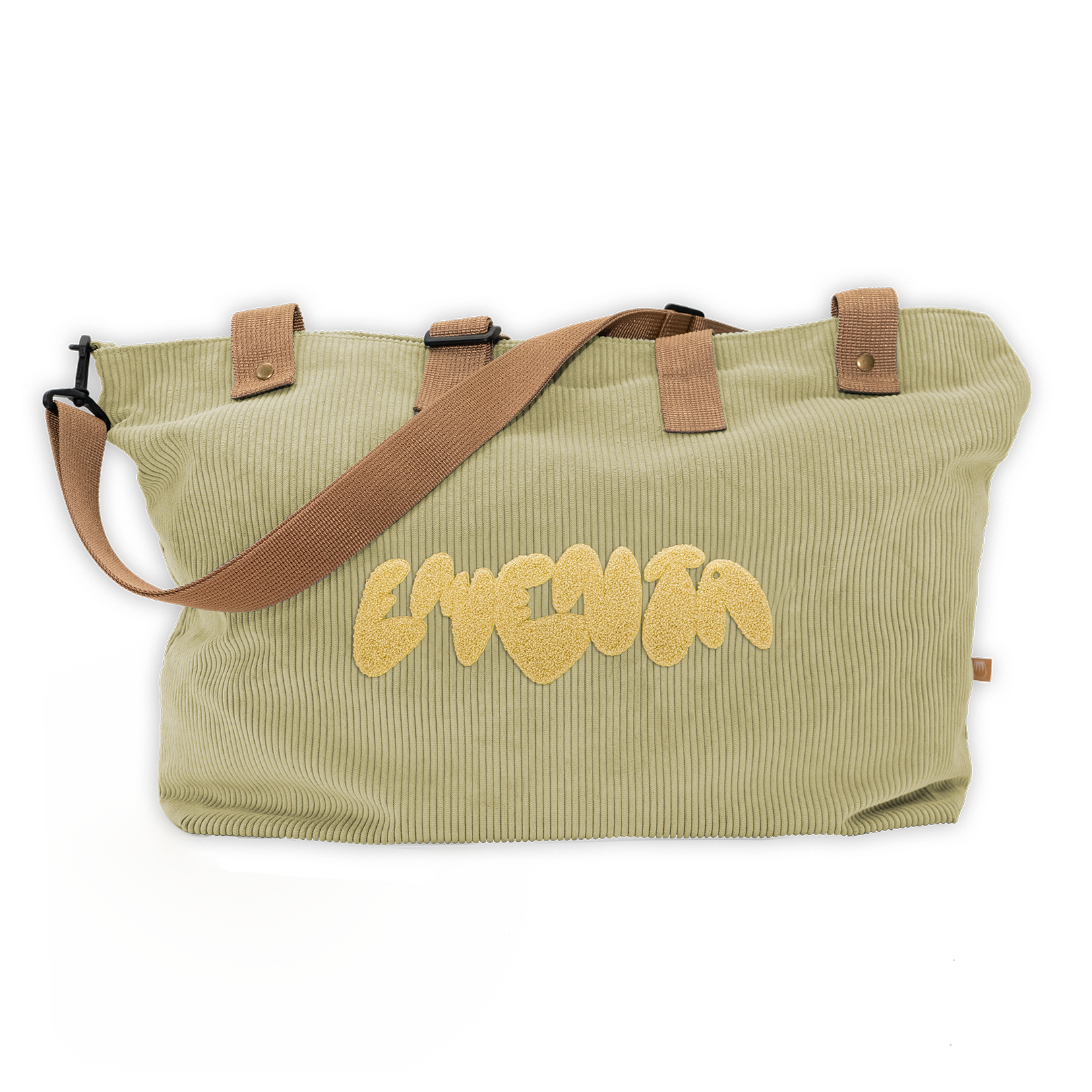 WEEKEND BAG - EMENTA SB - NAVEGANTE GRAFFITI CORDUROY - LIME