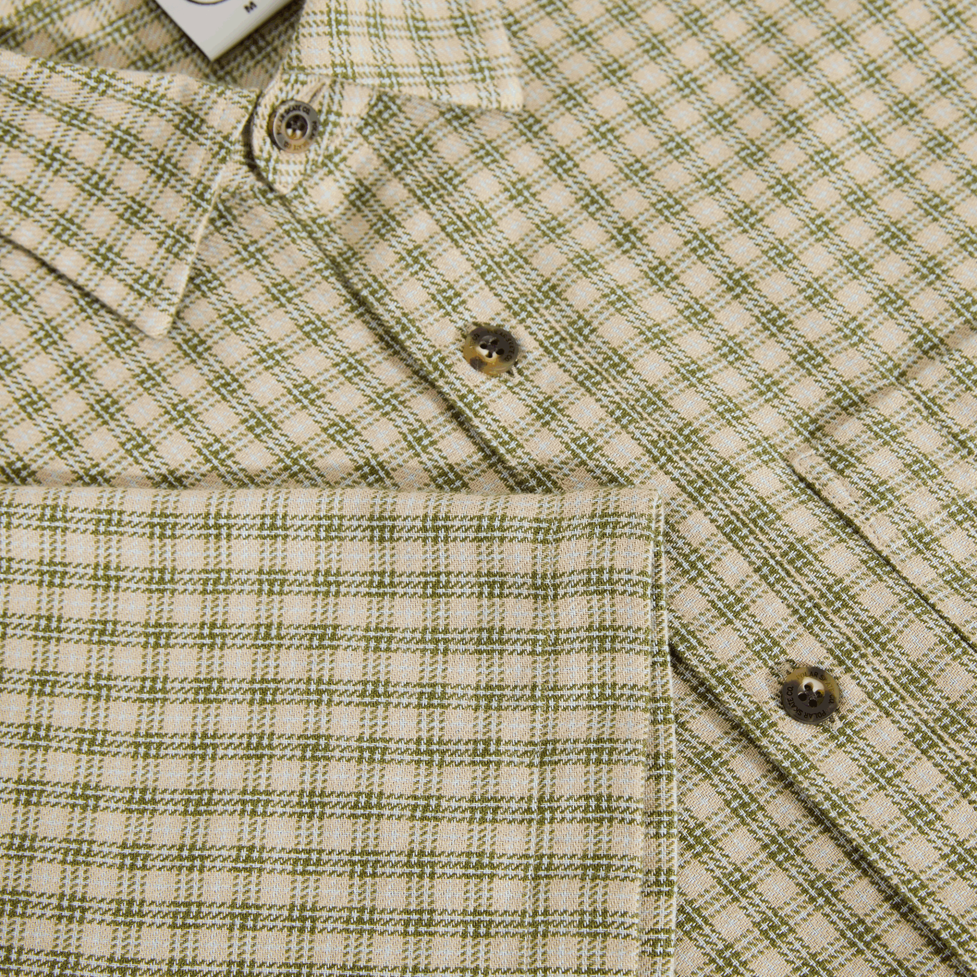 CHEMISE - POLAR - MITCHEL SHIRT - BEIGE / GREEN – Image 3