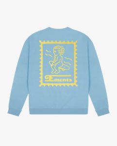 SWEATSHIRT – EMENTA SB – IKON STAMP SPINE CREWNECK – WINTER SKY WASHED / BUTTER