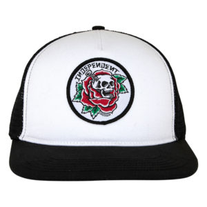 CASQUETTE – INDEPENDENT – DRESSEN SKULL ROSE SNAPBACK – WHITE BLACK