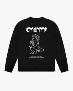 SWEATSHIRT – Ementa SB – FIRST WORD CREW – BLACK / WHITE