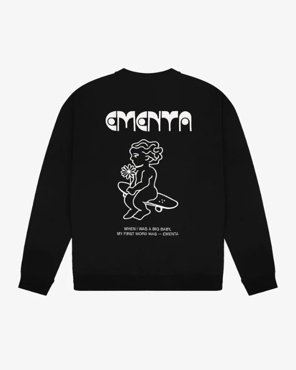 SWEATSHIRT – Ementa SB – FIRST WORD CREW – BLACK / WHITE