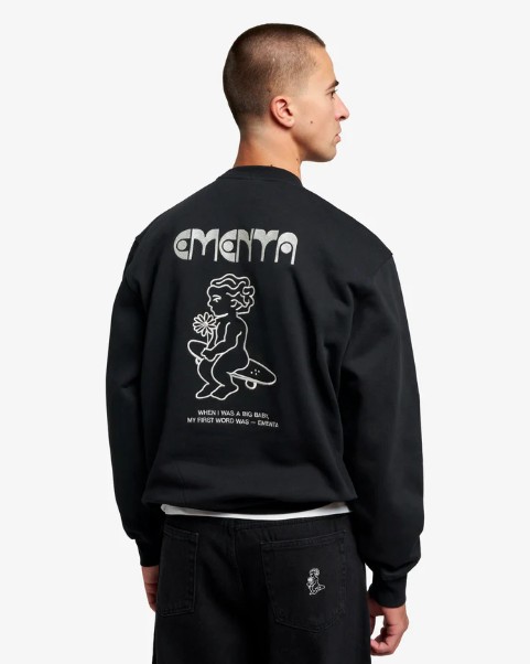 SWEATSHIRT – Ementa SB – FIRST WORD CREW – BLACK / WHITE – Image 3