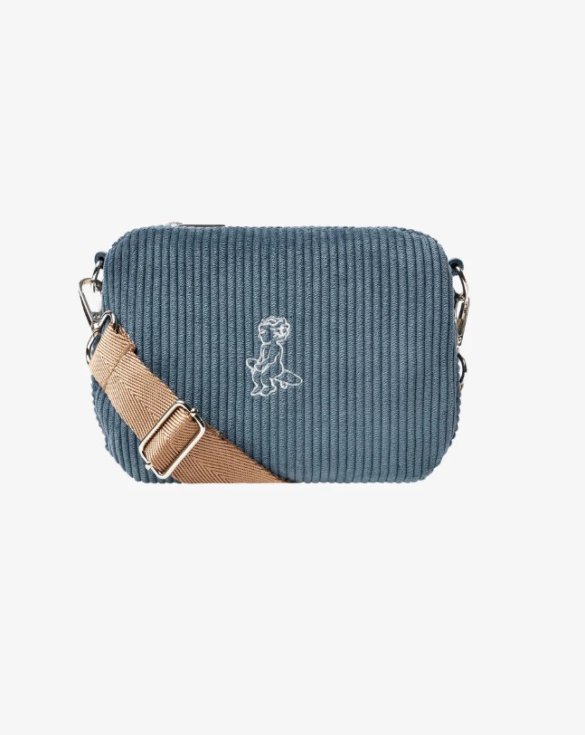 SAC BANDOULIÈRE – Ementa SB – FLUFFY IKON CORDUROY SHOULDER BAG – OCEAN