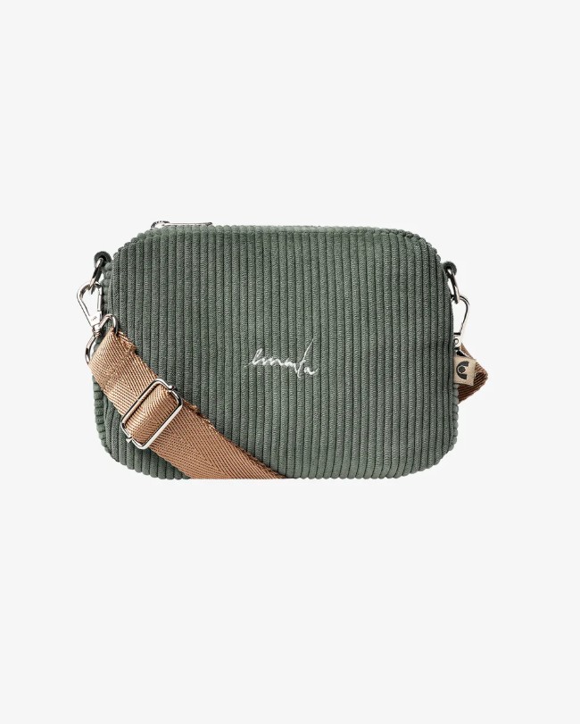 SAC BANDOULIÈRE – Ementa SB – FLUFFY SIGNATURE CORDUROY SHOULDER BAG – GREEN