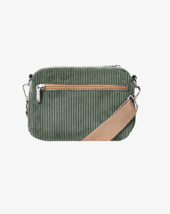 SAC BANDOULIÈRE – Ementa SB – FLUFFY SIGNATURE CORDUROY SHOULDER BAG – GREEN – Image 2