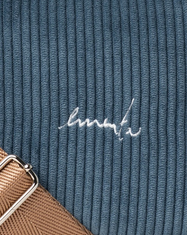 SAC BANDOULIÈRE – Ementa SB – FLUFFY SIGNATURE CORDUROY SHOULDER BAG – OCEAN – Image 3